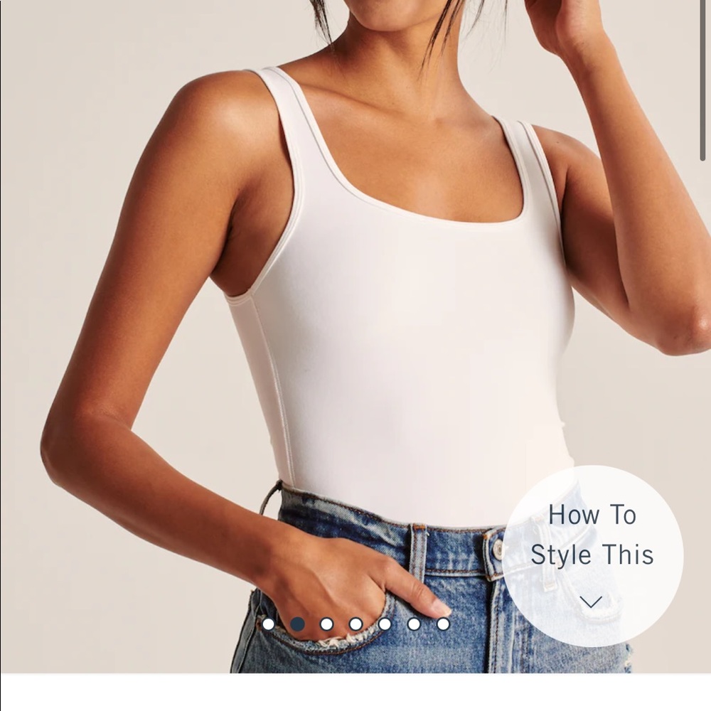 White Abercrombie 90s seamless tank top